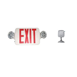 Remote Capable LED Exit Sign With Outdoor Remote Lamp Head