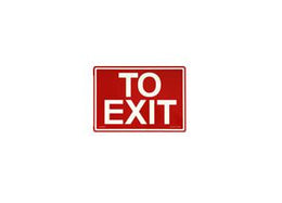 "To Exit" Photoluminescent Fire Safety Sign 14x10 Red Background With Glowing Letters
