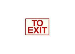Photoluminescent Fire Safety "To Exit" Sign 14x10 Red Letter With Glowing Background