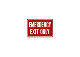 "Emergency Exit Only" Photoluminescent Fire Safety Sign Red Background