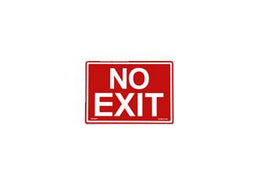 "No Exit"  Photoluminescence Fire Safety Sign 14 x 10