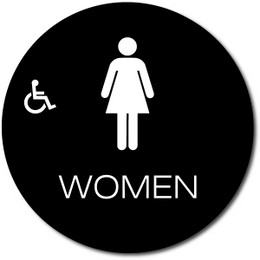 California WOMEN Accessible Restroom Door Sign