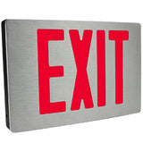 Brushed Finish Aluminum Exit Sign Red Letters with Battery UL 924