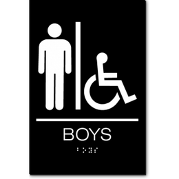 California BOYS Accessible Restroom ADA Wall Sign
