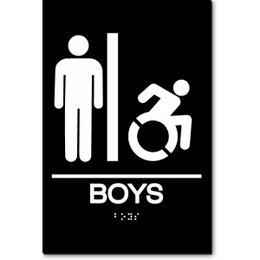 BOYS Speedy Wheelchair Restroom Sign - NY and CT