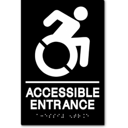 ACCESSIBLE ENTRANCE Speedy Wheelchair Sign - NY and CT