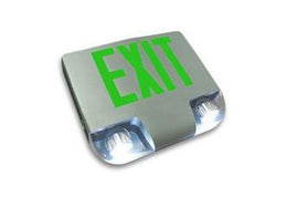 Die Cast Aluminum LED Combo Exit Sign - Green