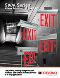 angle ceiling mount pivoting edge lit exit sign 