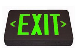 Thermoplastic Exit Sign Green LED Black Housing with Battery Back-up