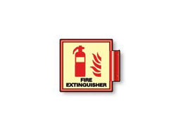 Photoluminescent Fire Extinguisher Sign Aluminum Framed