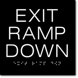 EXIT RAMP DOWN ADA Sign