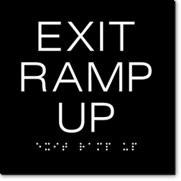 EXIT RAMP UP ADA Sign