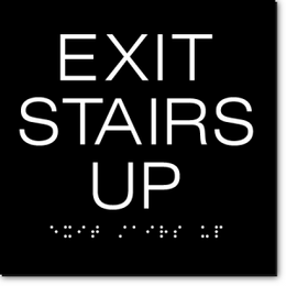 EXIT STAIRS UP ADA Sign