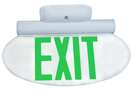 Modern Oval Edge Lit Exit Sign