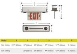 Combination Edge Lit Exit Sign MR 16 LED Emergency Lights - Surface Mount