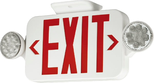 Lavex Remote Capable Red LED Exit Sign / Emergency Light Combo