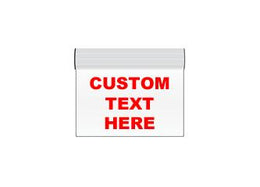 Clear Edge Lit Exit Signs - Custom text or image - Surface Mount -RED or Green LED 
