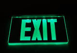 Green Two Sided Mirrored Exit Sign -battery 