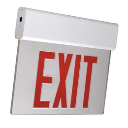 white housing and panel edge lit exit sign with surface mount 