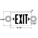 combination exit sign dimensions 