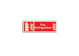 Photoluminescent Fire Extinguisher Red Rectangle Sign (Rigid PVC)