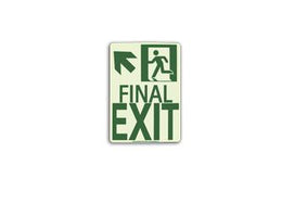 Photoluminescent Directional Sign Final Exit Up and Left