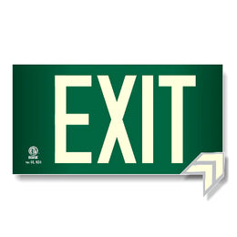 Green Wireless Exit Sign - Glows in the dark