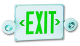 outdoor wet location green exit signs with mr 16 emergency lights 