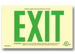 Wireless Exit Sign 50 Feet Green UL Listed - Glow in the Dark 