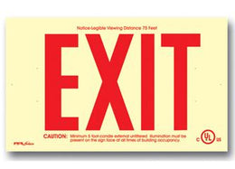 Wireless non electric exit sign surface mount 
