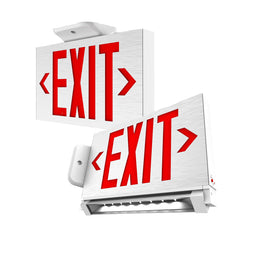 Aluminum Combo Exit Sign with LED Light Strip at the bottom 