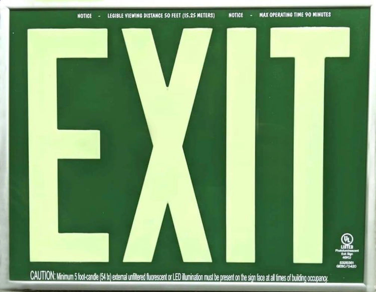 Photoluminscent Glow in the Dark Exit Signs – Exit Sign Warehouse