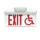 Massachusetts edge lit exit sign with static handicap symbol