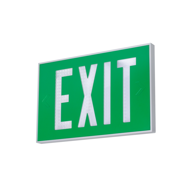 Self Luminous Green Exit Sign Aluminum Frame