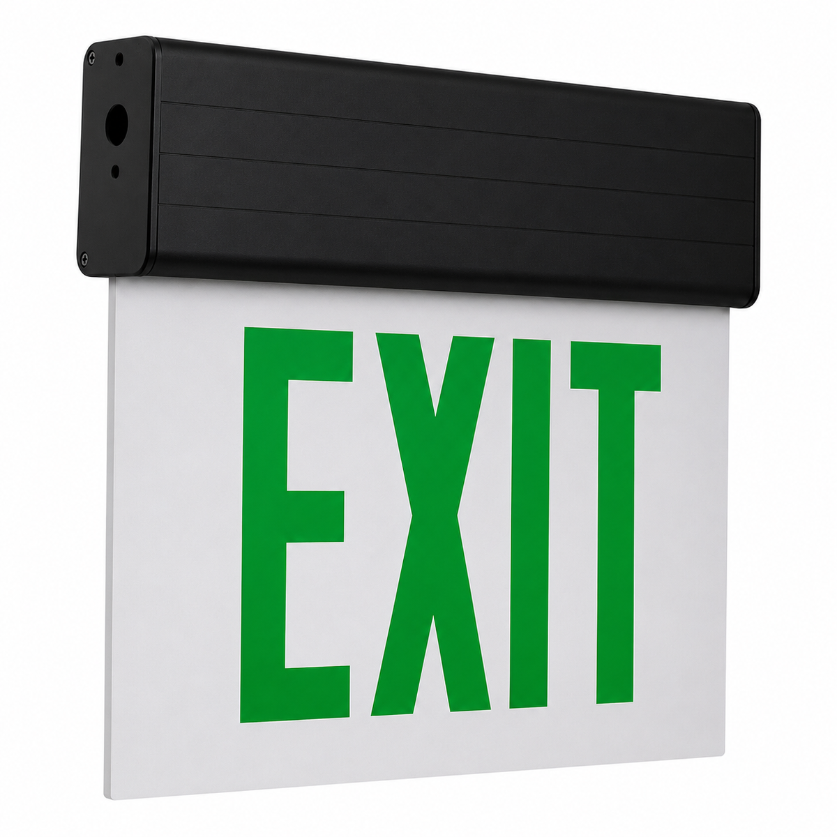 Black trim edge lit green letters universal mount 