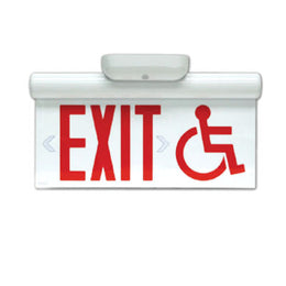 Massachusetts Exit sign with wheelchair symbol on a white background-Static 