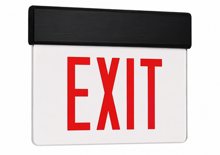 NYC Exit Sign Black Trim Clear Panel 