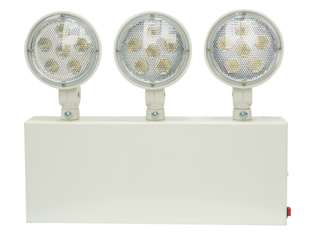 NYC Compliant Three Headed Emergency Fixture with 90 minute battery 