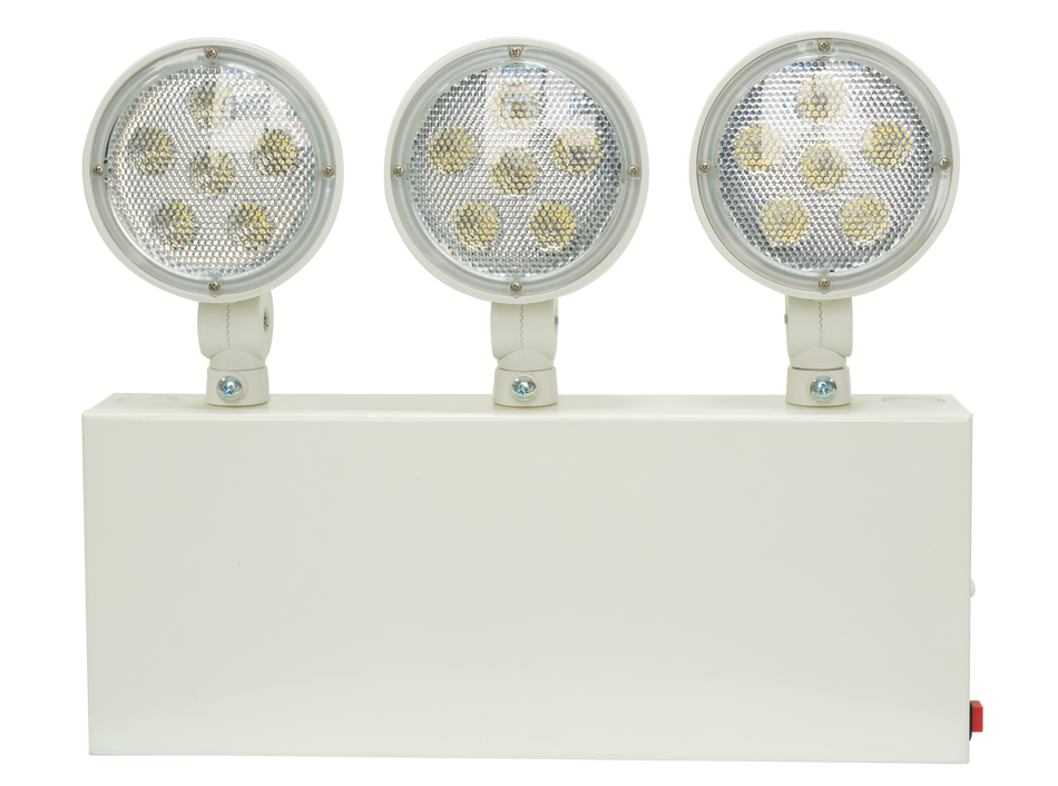NYC Compliant Three Headed Emergency Fixture with 90 minute battery 