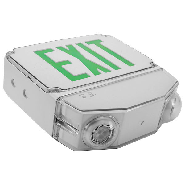exterior exit sign with bug eyes lights 