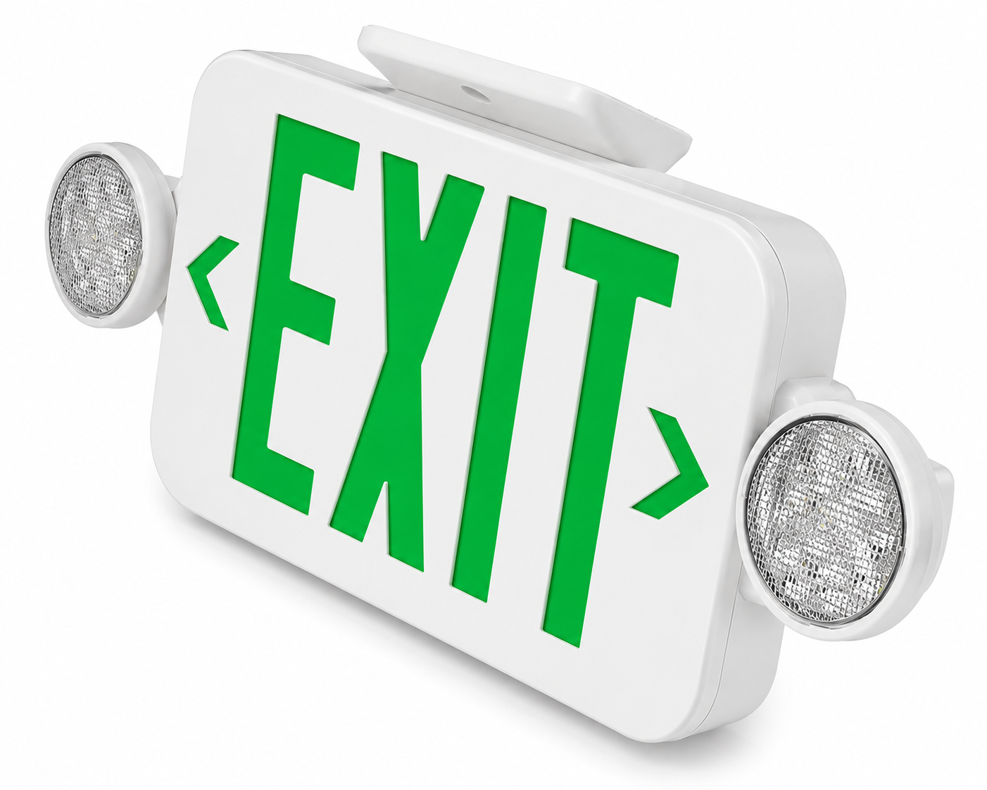 green exit sign with lights self testing feature 