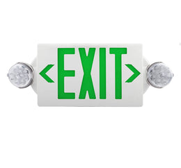 Thin Exit Sign with Lights - Green LED - Battery - UL 924