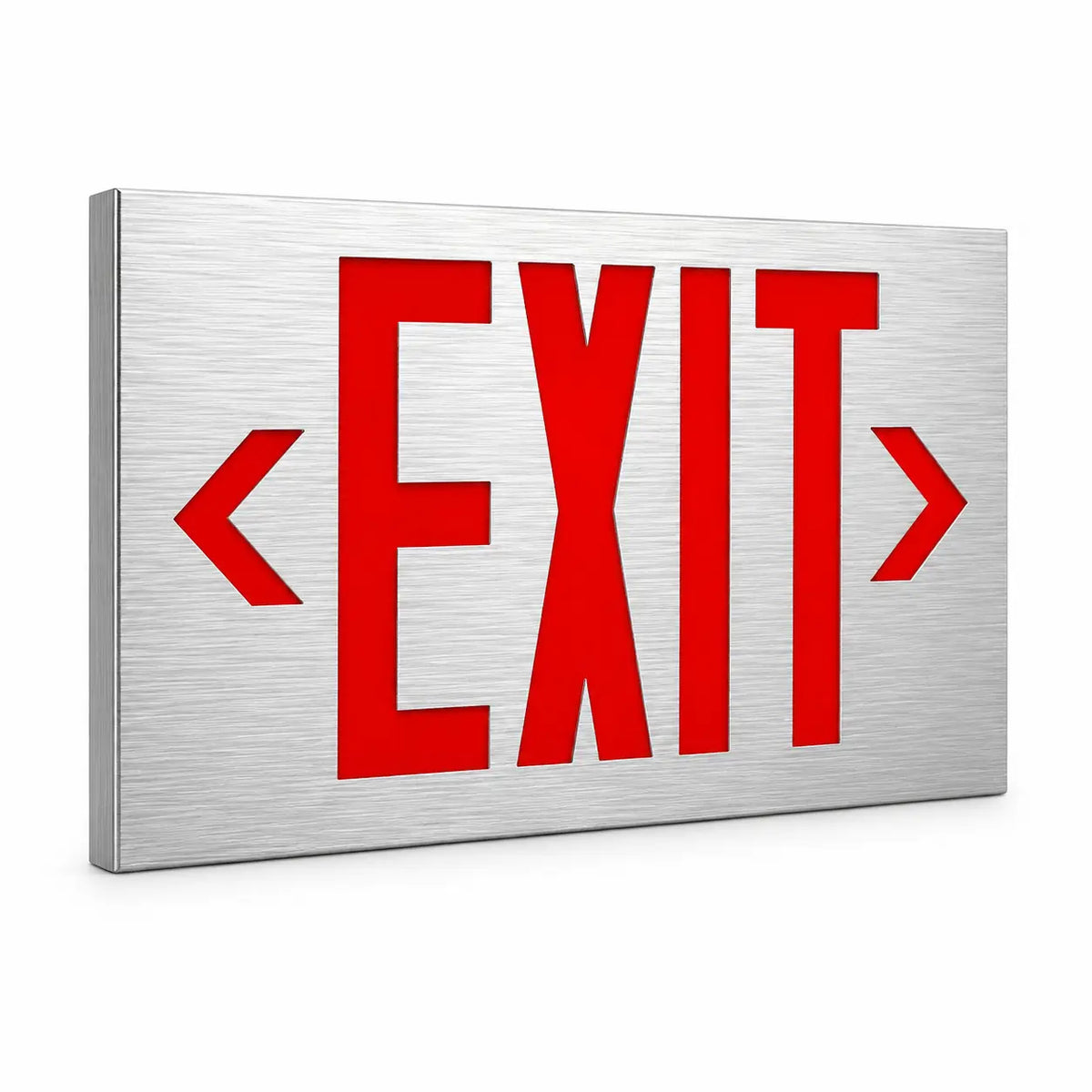 Aluminum Exit Sign Sign Battery 90 Minute Battery - Slim Design, left angle view