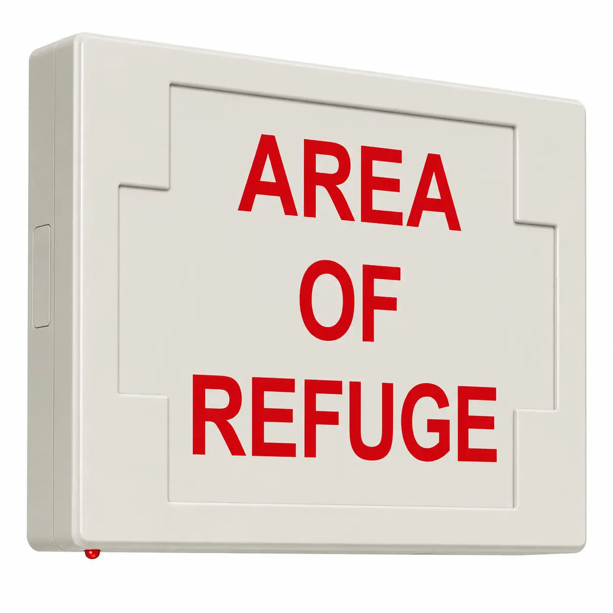 AREA OF REFUGE SIGN - LED - UNIVERSAL MOUNT - BATTERY, side view