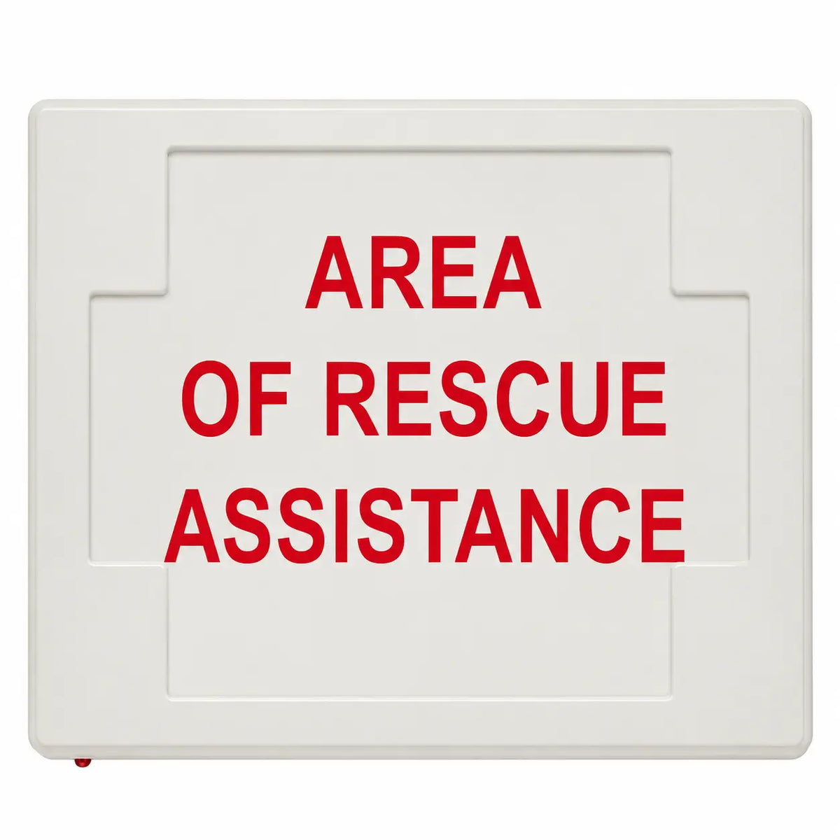 AREA OF RESCUE ASSISTANCE SIGN - LED - UNIVERSAL MOUNT - BATTERY, front view