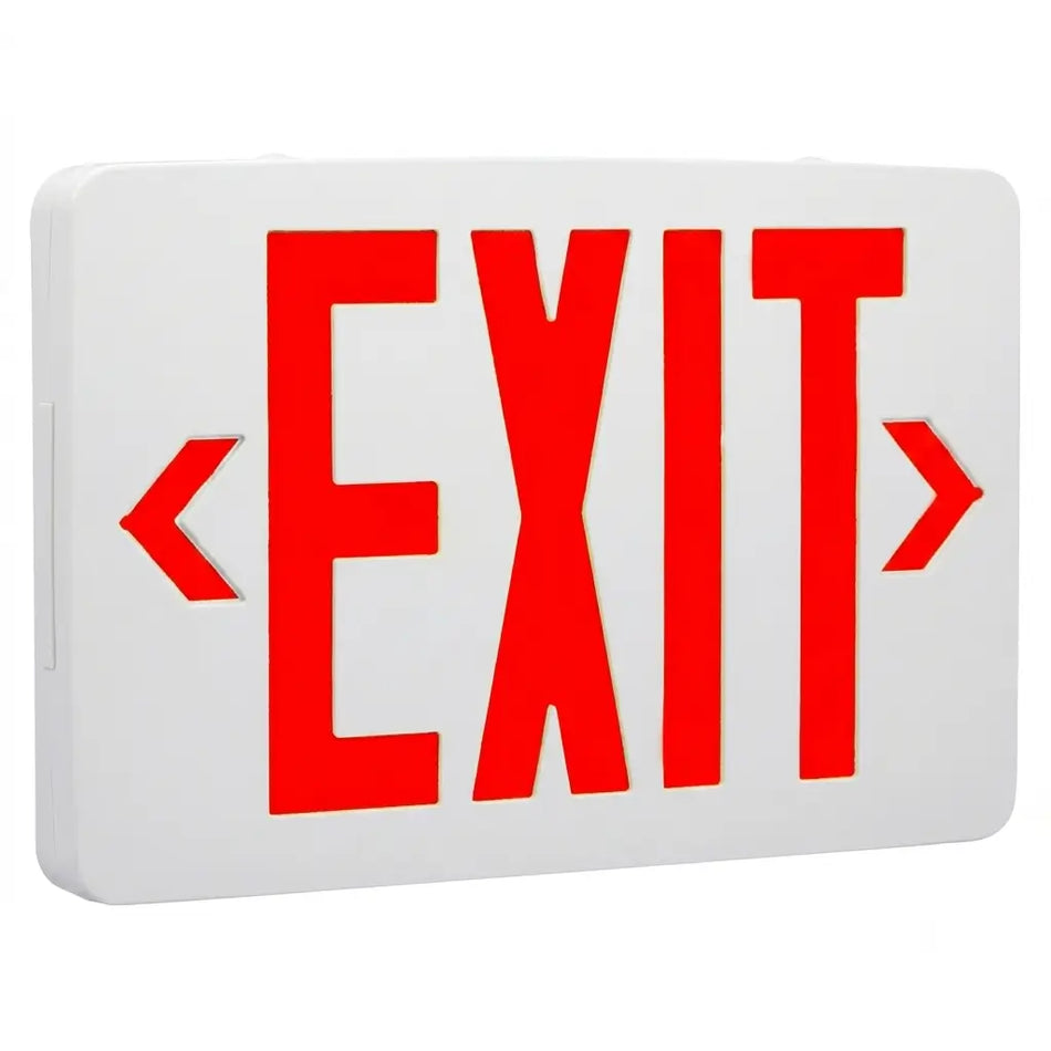 Assembled in the USA - Exit Sign - Switchable - RED or Green LED - Battery - 5yr Warranty - UL Listed