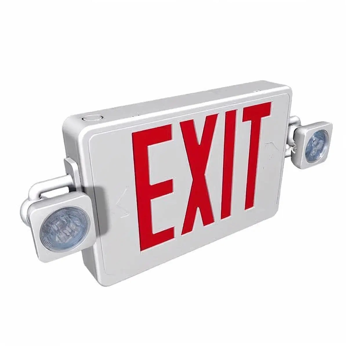 Assembled in USA High Wattage Combo Exit Sign with Emergency Lights 1.5 Watts