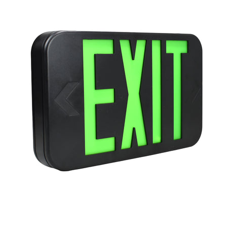 Black Exit Sign Green and Red Letters with Round Corners 