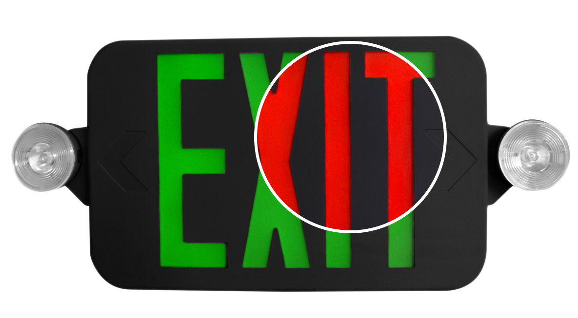 Black Exit Sign  with Lights - Selectable Color 