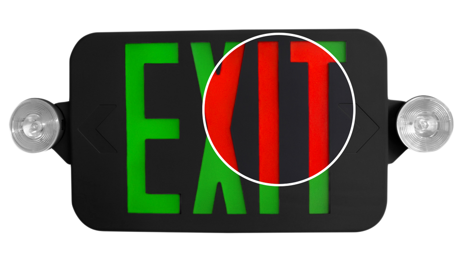 Black Exit Sign  with Lights - Selectable Color 